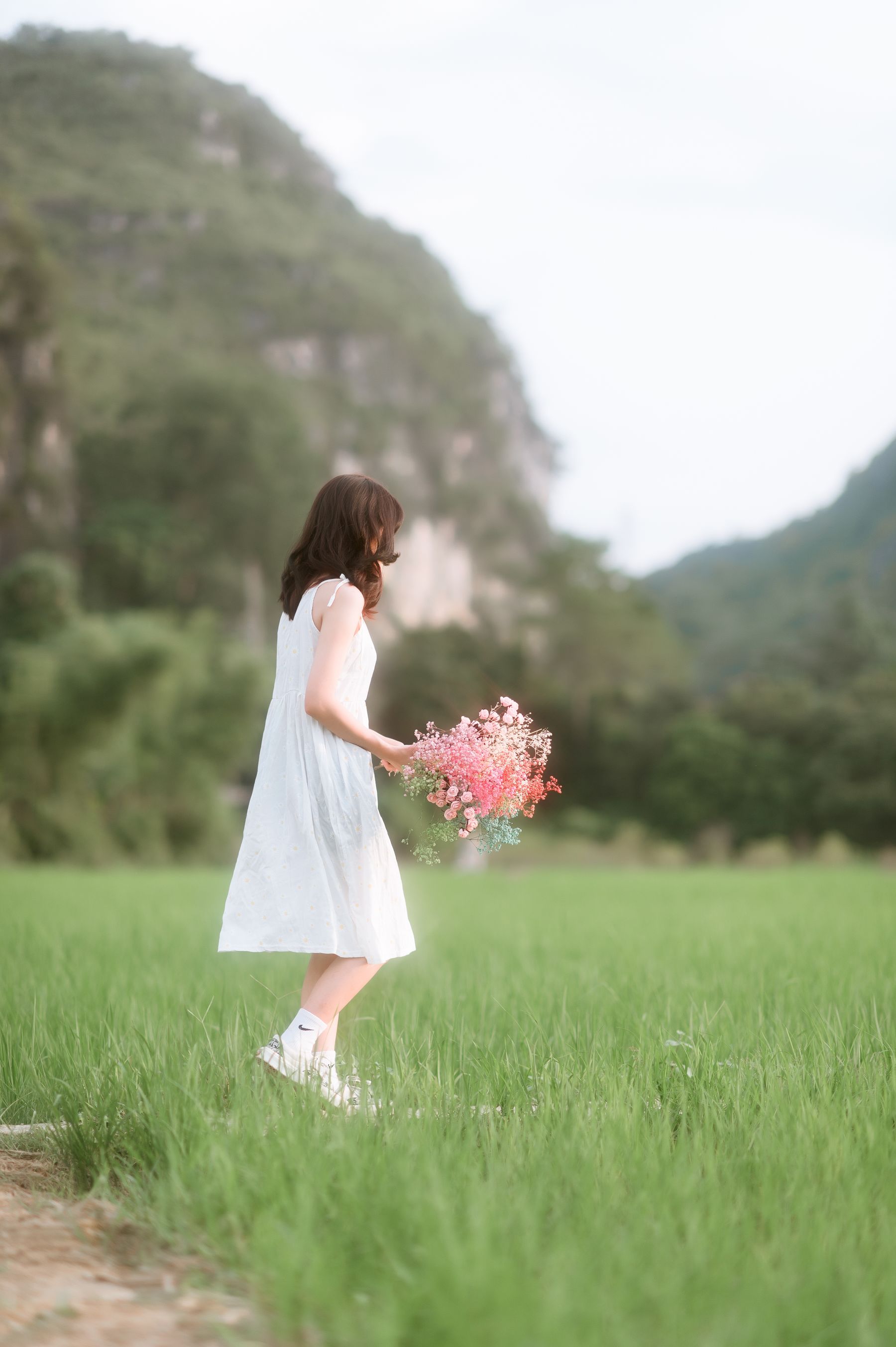 自然风景中,绿草映衬下,花美人更美 相关图册