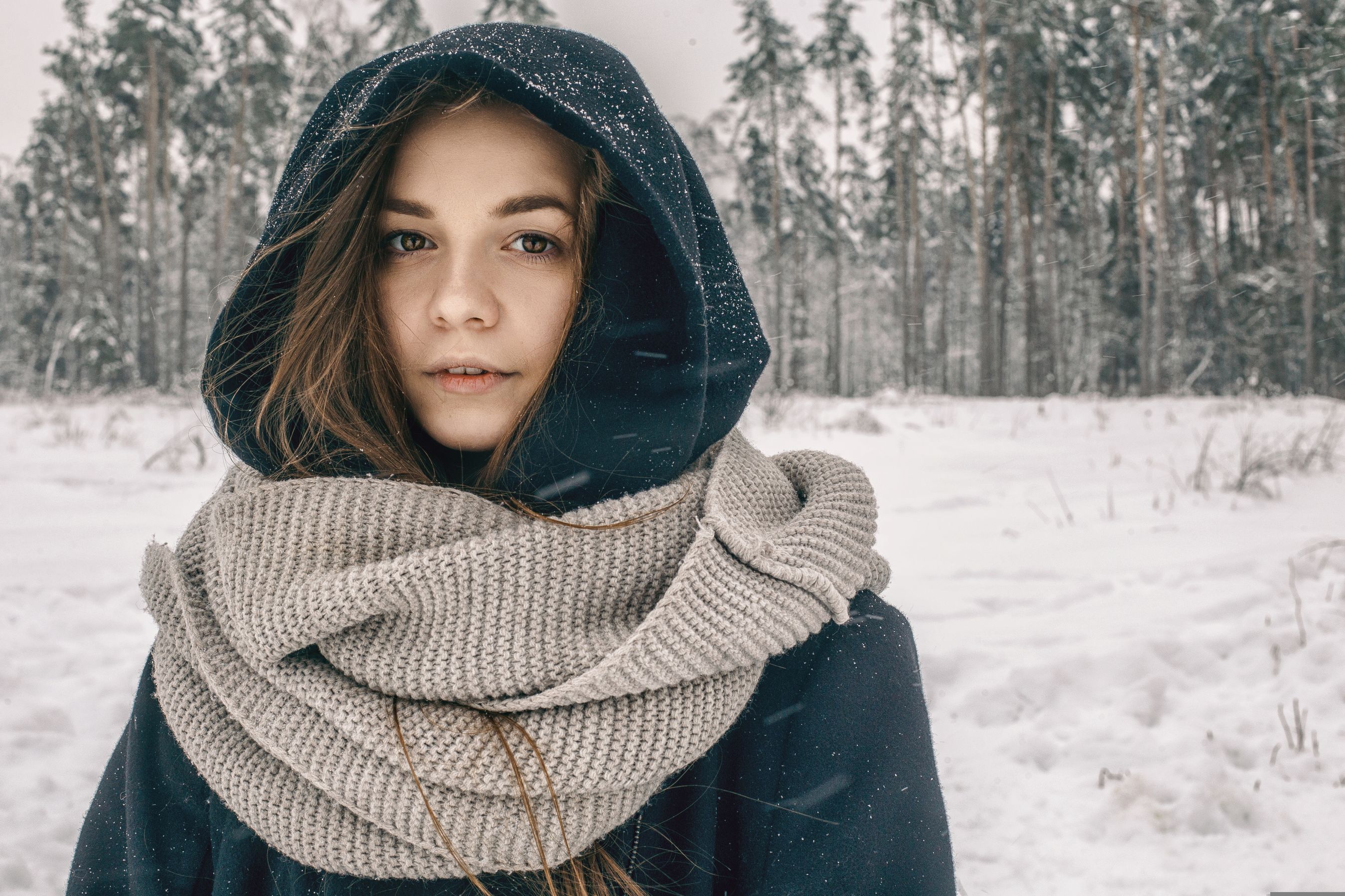 雪景中的美女,犹如冬日里的一抹亮色 相关图册